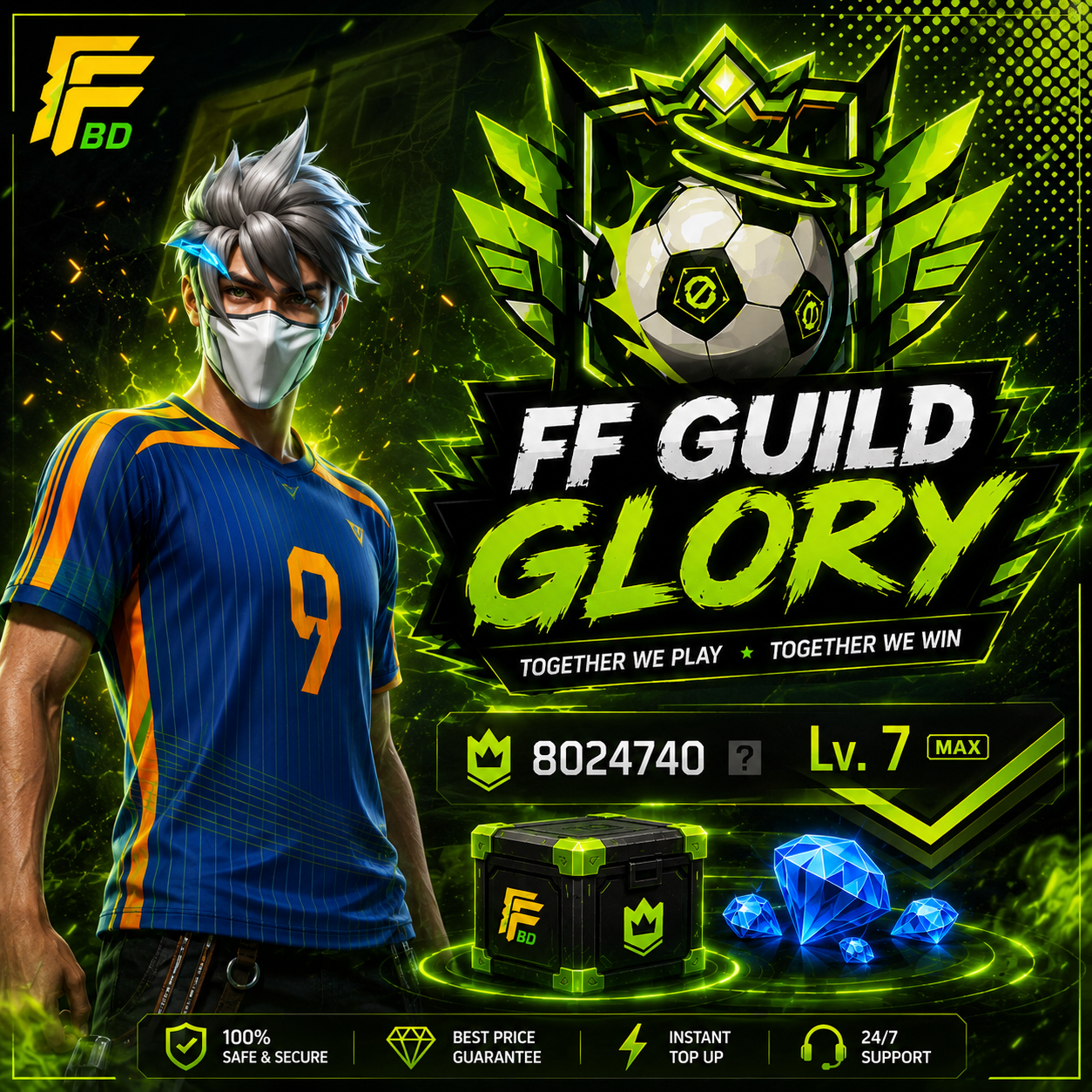 Free Fire Guild Glory BOT top-up at FFIBD