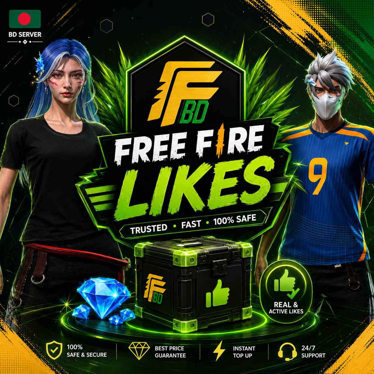 Free Fire Like [ প্রতিদিন ১ বার ] top-up at FFIBD